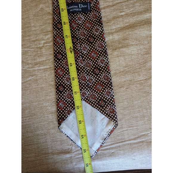 Vintage Christian Dior monsieur lot of 3 ties 2 silk 1 polyester made in USA - Picture 3 of 9